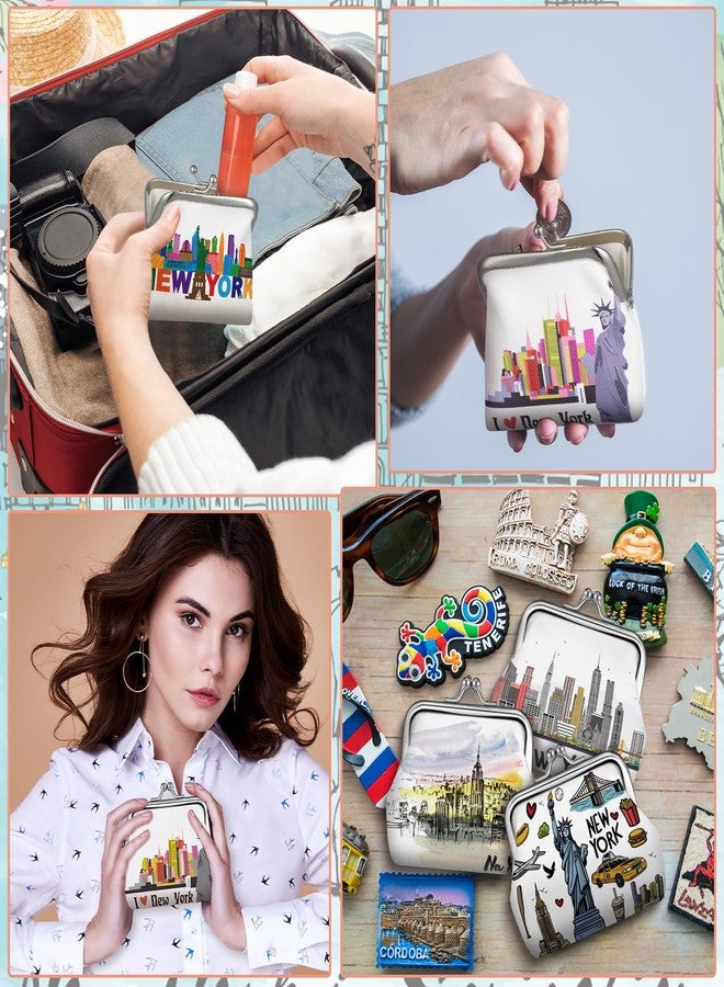 Yeyeplum 9 Pcs New York Souvenir Coin Purse Bulk for Women Souvenirs Gifts Change Wallet City Travel Vintage Kiss Lock Change Purses Bulk for Ladies Women Mother Teacher - Image 5